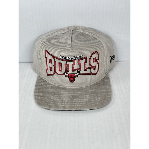 New Era Chicago Bulls Corduroy The Golfer Snapback Hat Cap Adjustable Gray NWT - Picture 1 of 5